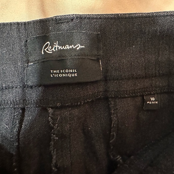 Reitmans The Iconic Pull On Pant | Black Pattern | Size 10 Petite - Picture 3 of 3